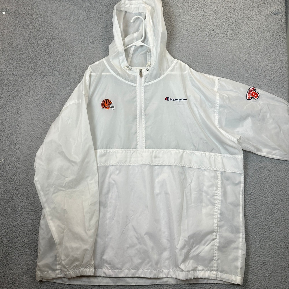 Cincinnati Bengals Champion Jacket Mens 4XL White NFL Football Windbreaker Logo
